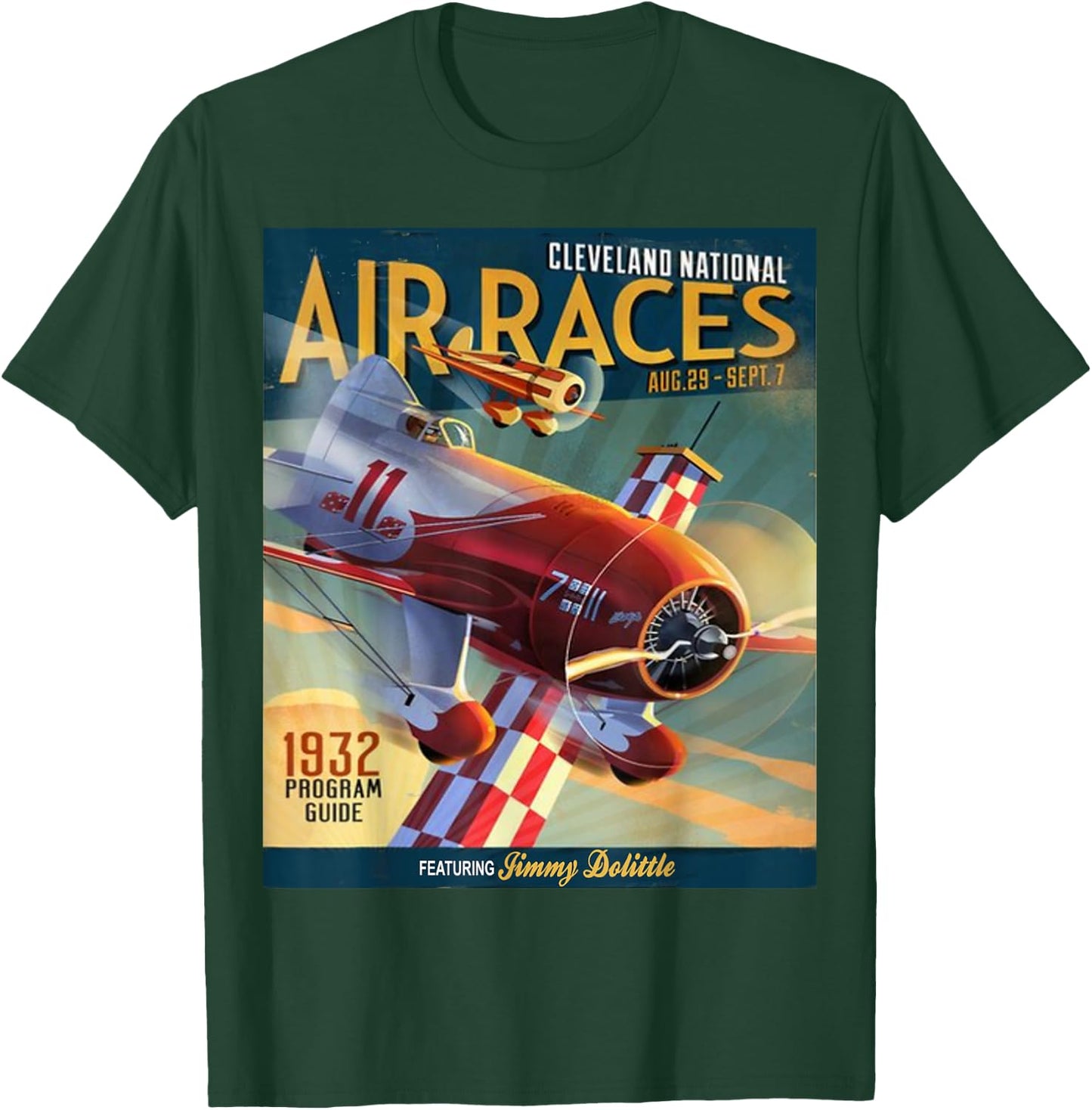 National Air Races Retro Cleveland Air Show Airplane T-Shirt - T-Shirt | Forest