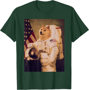 Space Doge Astronaut Dogecoin Coin Crypto Cryptocurrency T-Shirt - T-Shirt | Forest