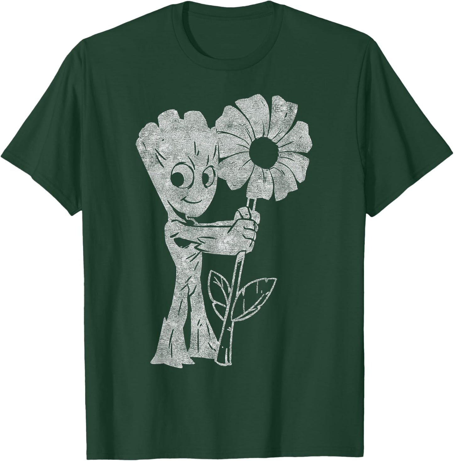 Marvel Guardians of The Galaxy Groot Flower Portrait T-Shirt - T-Shirt | Forest