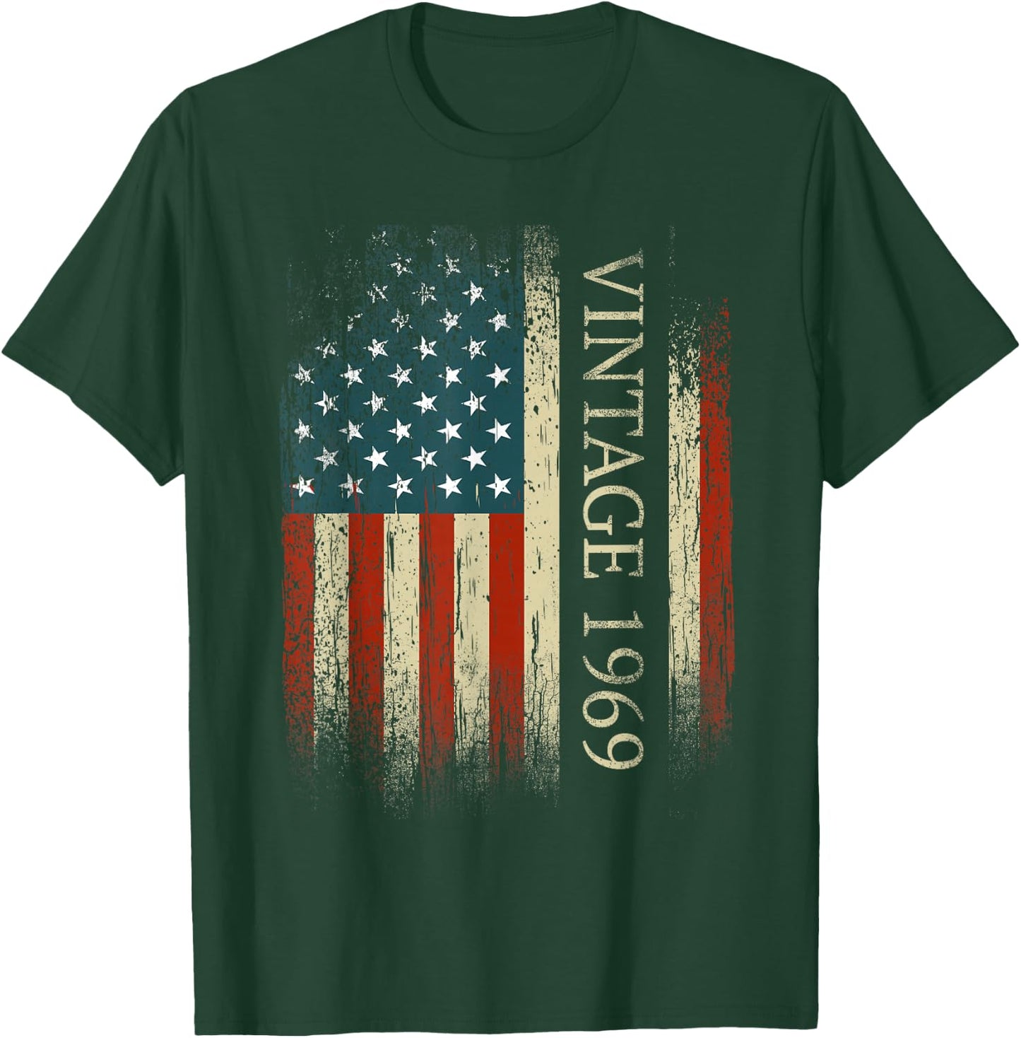 56th Birthday Vintage 1969 Usa Flag 56 Year Old Gifts Bday T-Shirt - T-Shirt | Forest