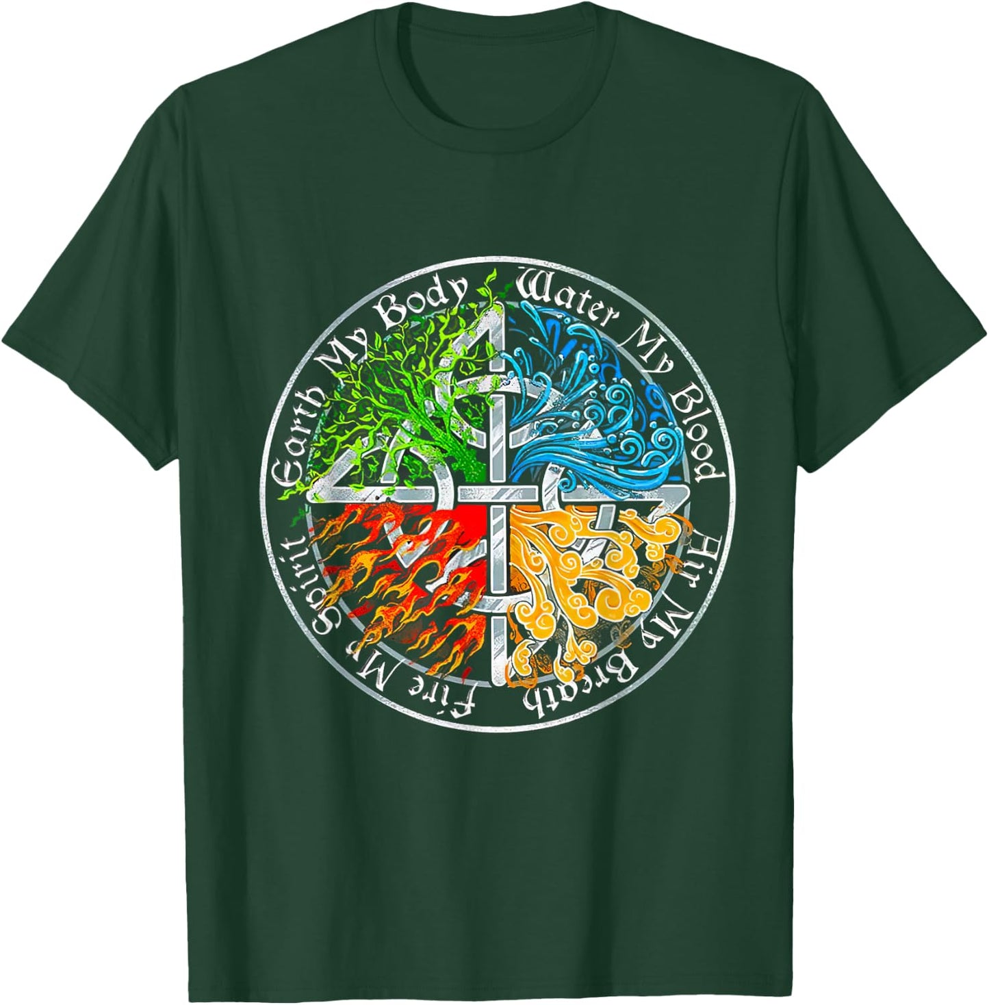 Viking Tree, Earth My Body Water My Blood, Air My Breath T-Shirt - T-Shirt | Forest