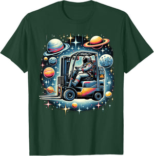 Forklift operator Astronaut Operating forklifts T-Shirt - T-Shirt | Forest