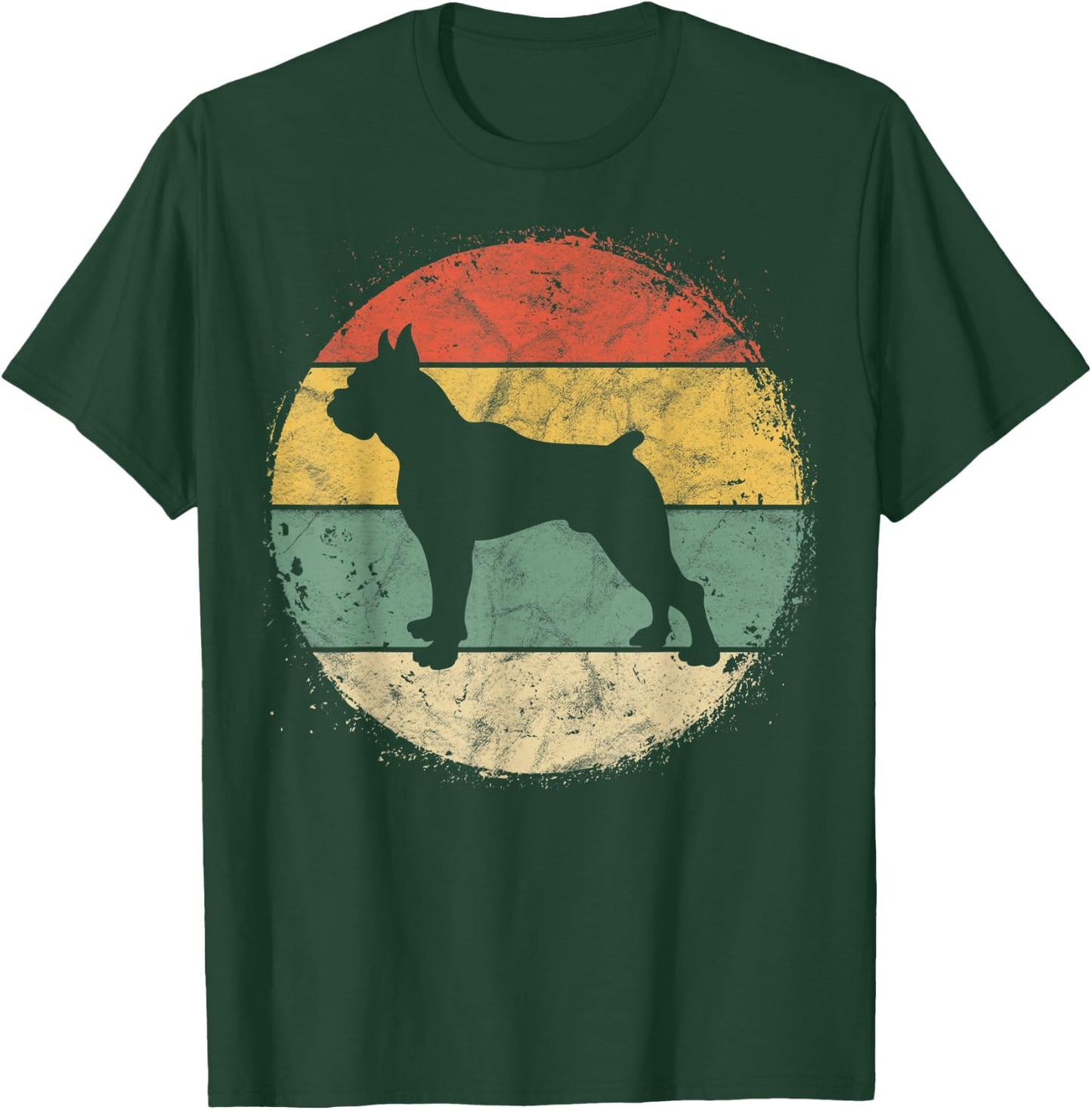Circular Retro Boxer Owner Gift Boxer Dad Mom T-Shirt - T-Shirt | Forest
