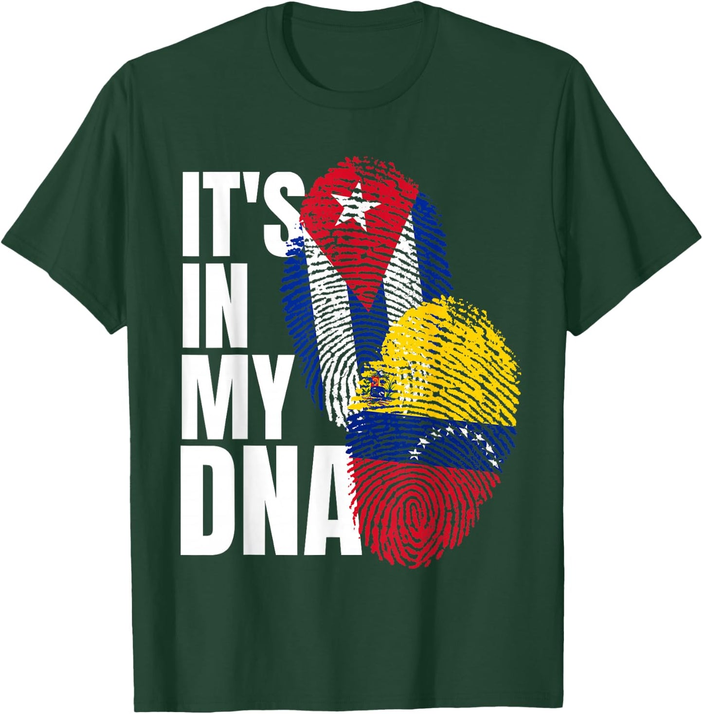 Cuban And Venezuelan Mix DNA Heritage Flag T-Shirt - T-Shirt | Forest