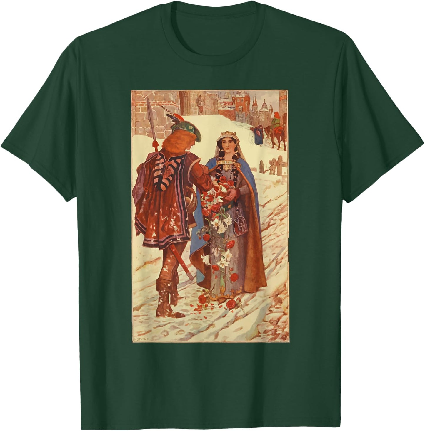 St Elizabeth of Hungary Miracle of the Roses Catholic Saint T-Shirt - T-Shirt | Forest