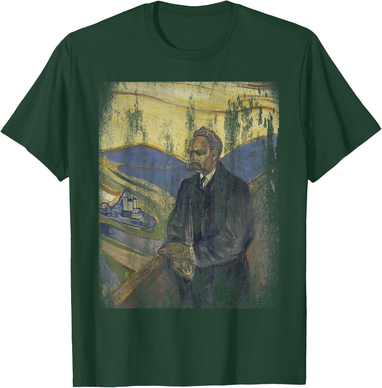 Friedrich Nietzsche | Retro | Painting | Vintage T-Shirt - T-Shirt | Forest