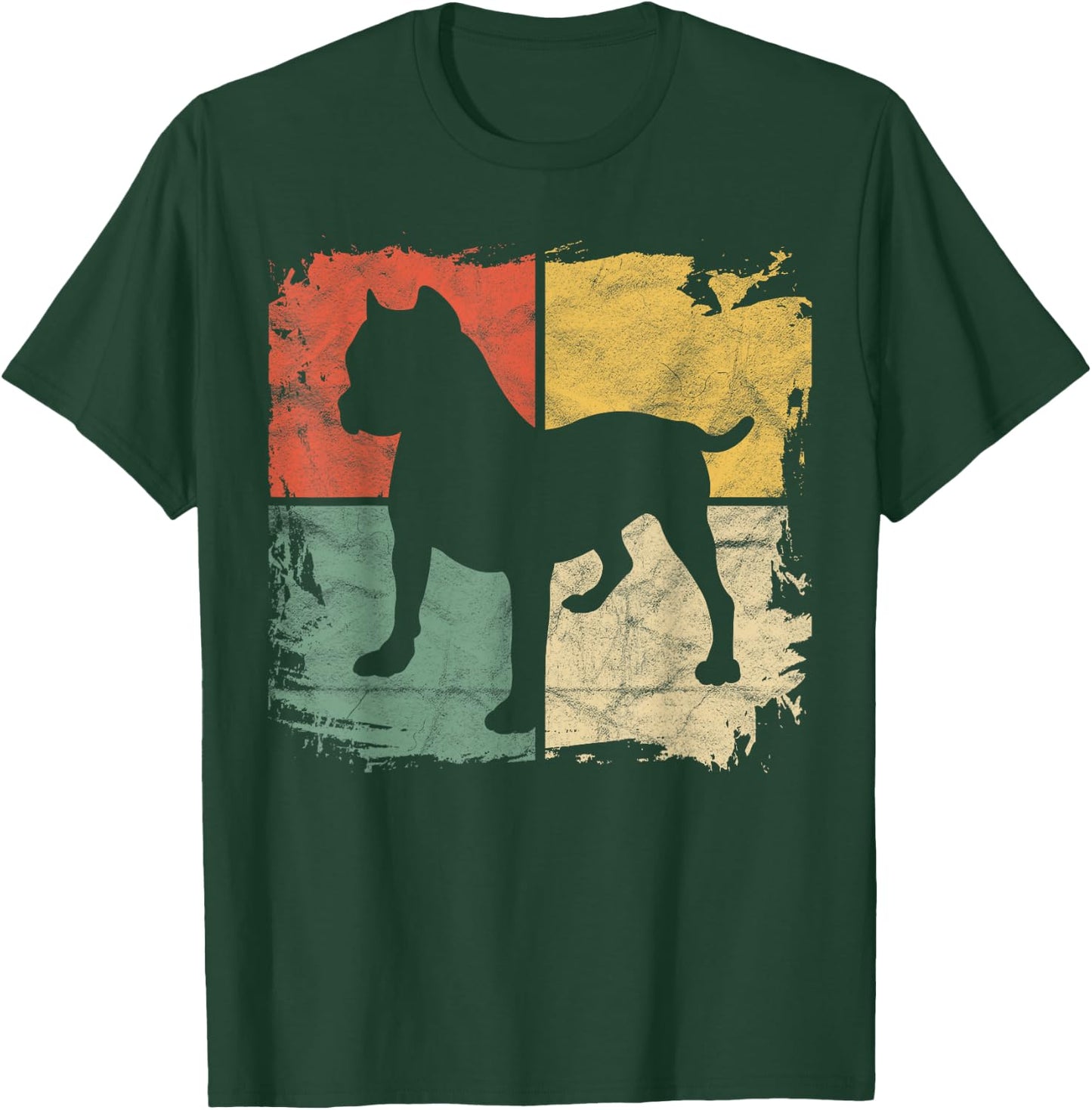 Square Retro Pitbull Owner Gift Dog Lover Pit bull Parents T-Shirt - T-Shirt | Forest