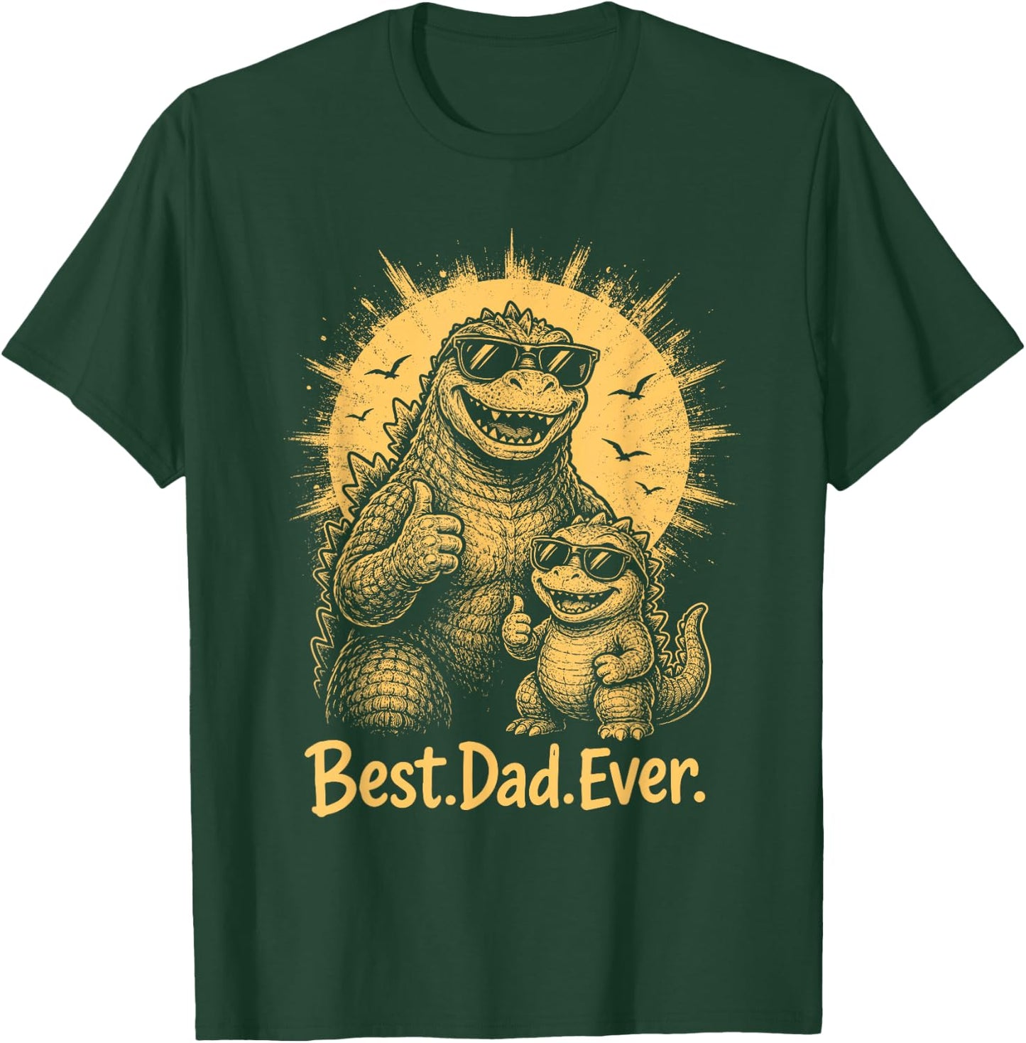 Funny Best Dad Ever Monsters Fathers Day Dad and Son T-Shirt - T-Shirt | Forest