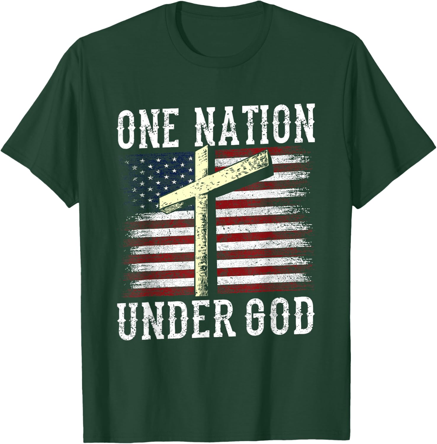 One Nation Under God America American Us Usa Patriotic Us T-Shirt - T-Shirt | Forest