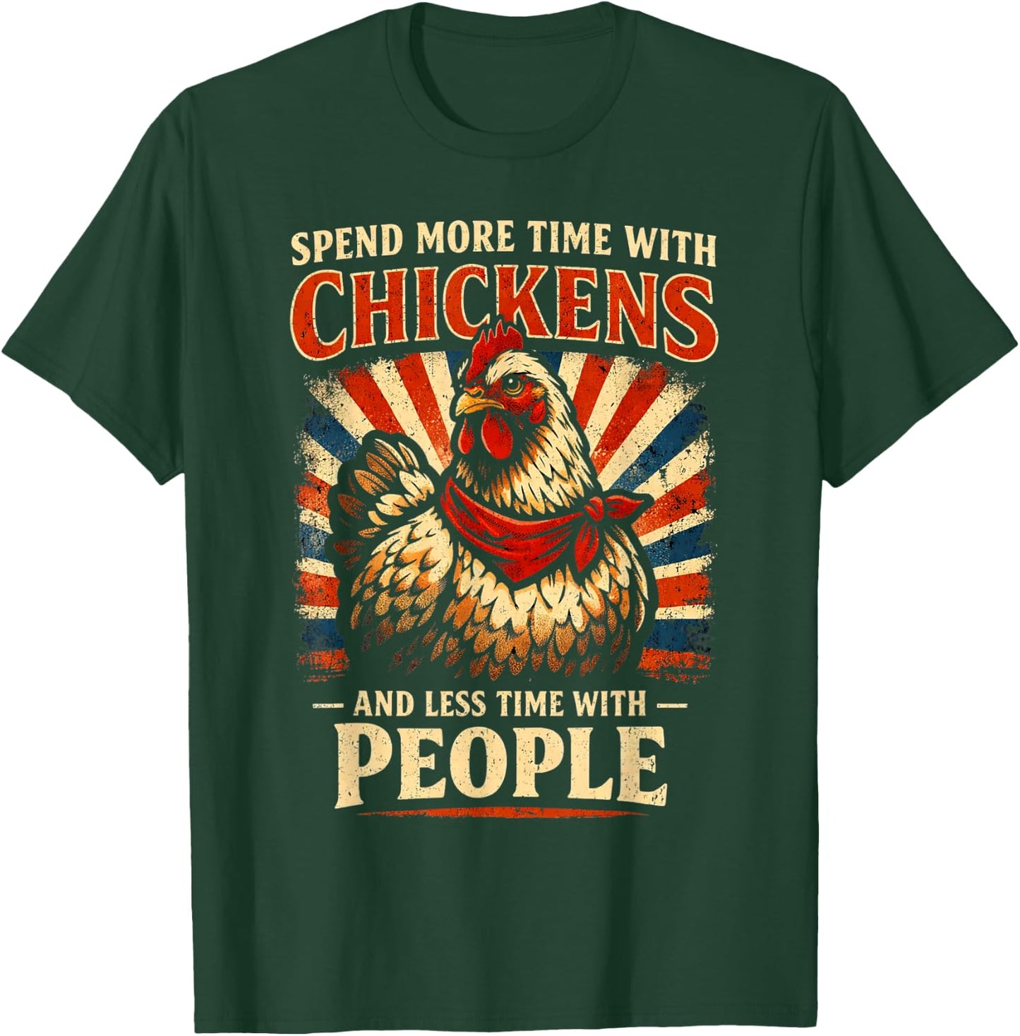 Funny More Chickens Less People for Farmer and Introvert T-Shirt - T-Shirt | Forest