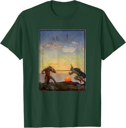 Sir Mordred and King Arthur Fighting (1922) T-Shirt - T-Shirt | Forest