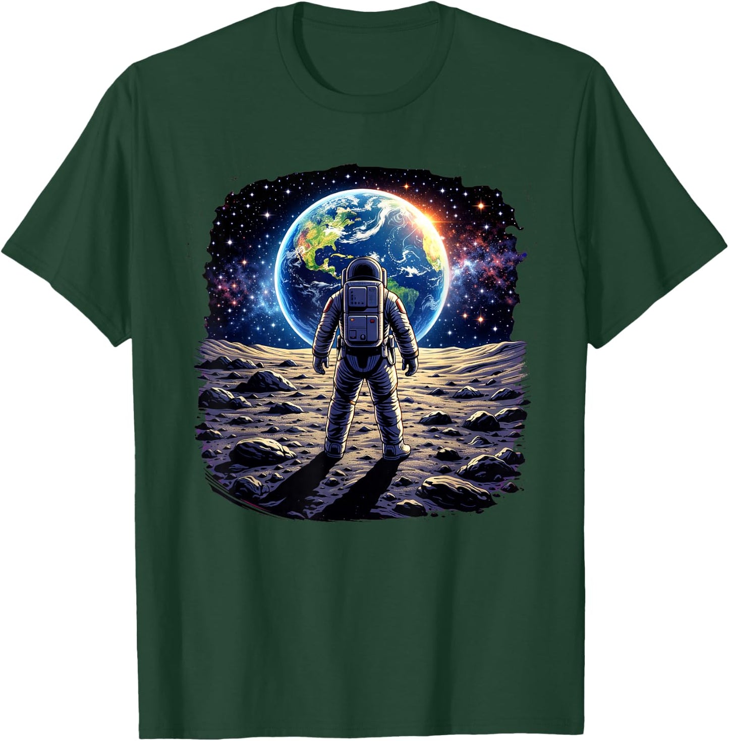 Astronaut Moon Earth Space Exploration T-Shirt - T-Shirt | Forest