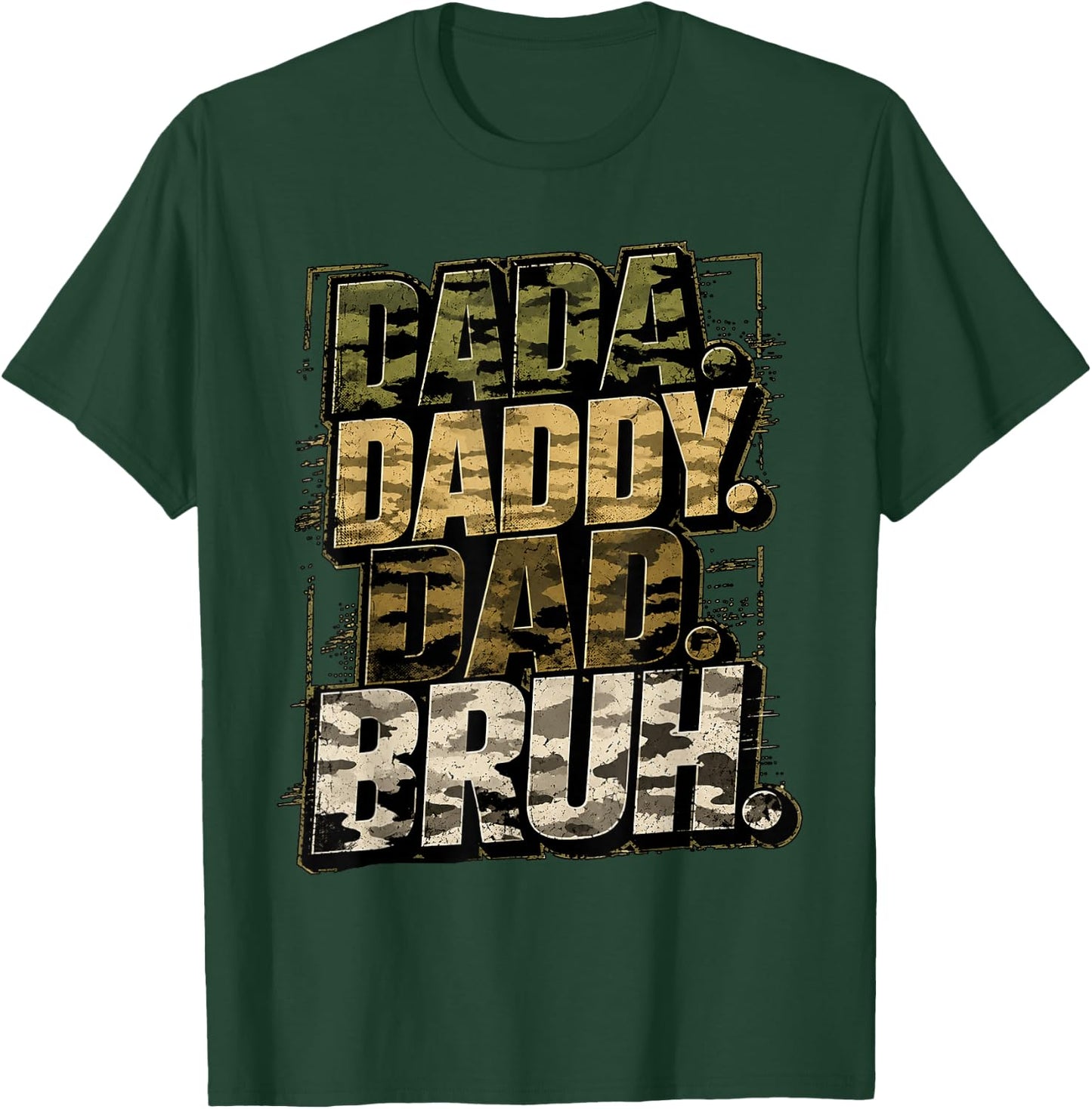 Funny Dad Camo Military Papa Gifts Birthday Husband Father's T-Shirt - T-Shirt | Forest