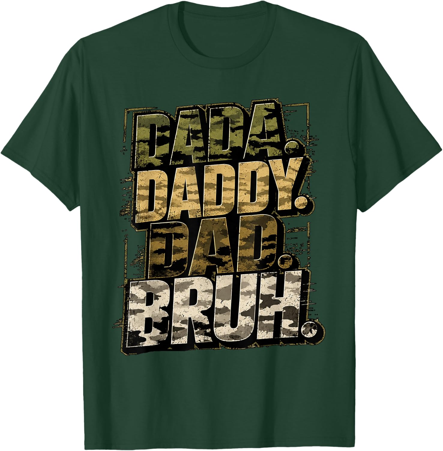 Funny Dad Camo Military Papa Gifts Birthday Husband Father's T-Shirt - T-Shirt | Forest