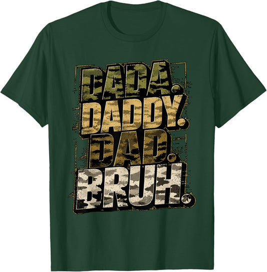 Funny Dad Camo Military Papa Gifts Birthday Husband Father's T-Shirt - T-Shirt | Forest