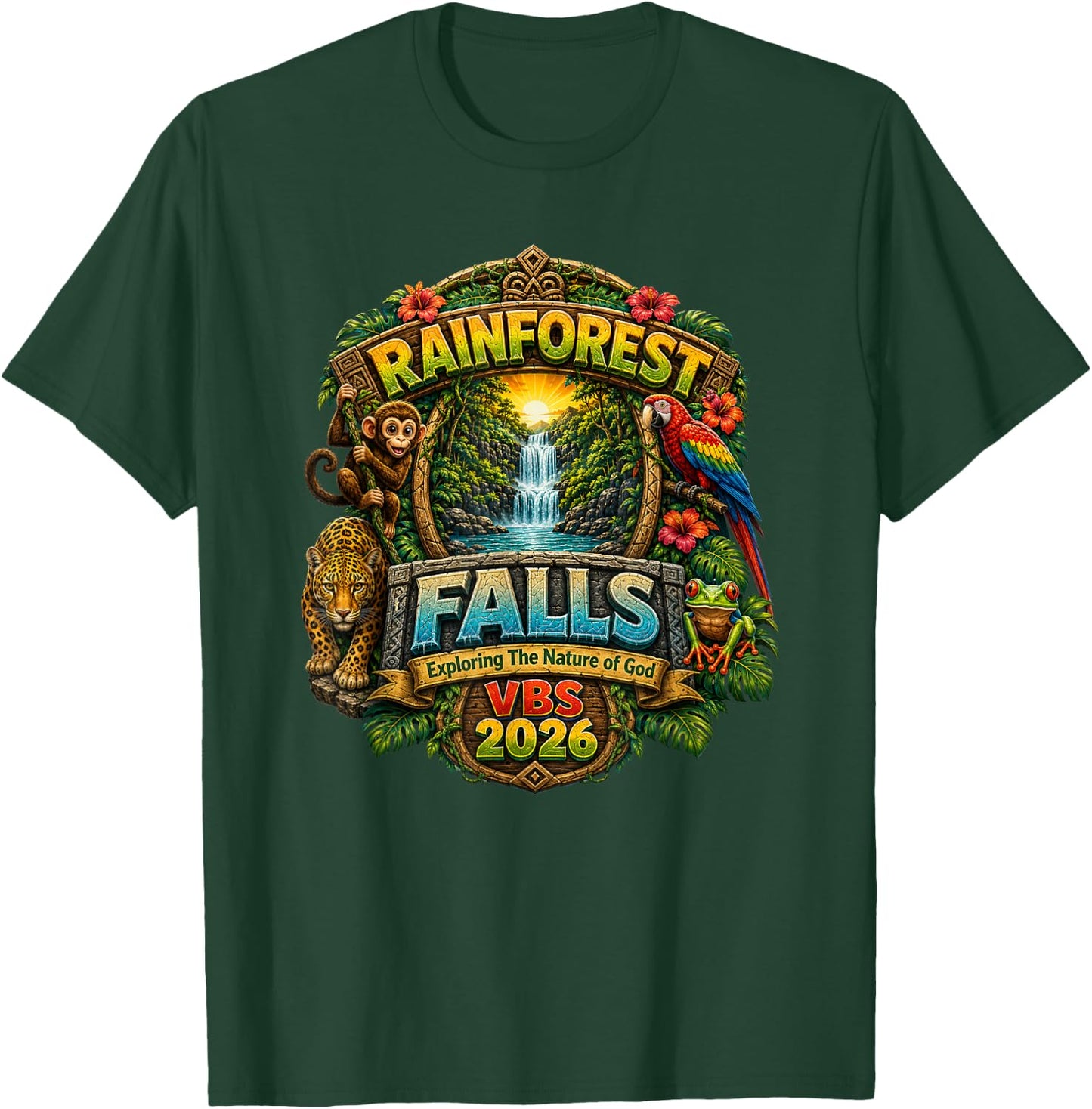 VBS 2026 Rainforest.Falls Exploring The Nature of God.Outfit T-Shirt - T-Shirt | Forest