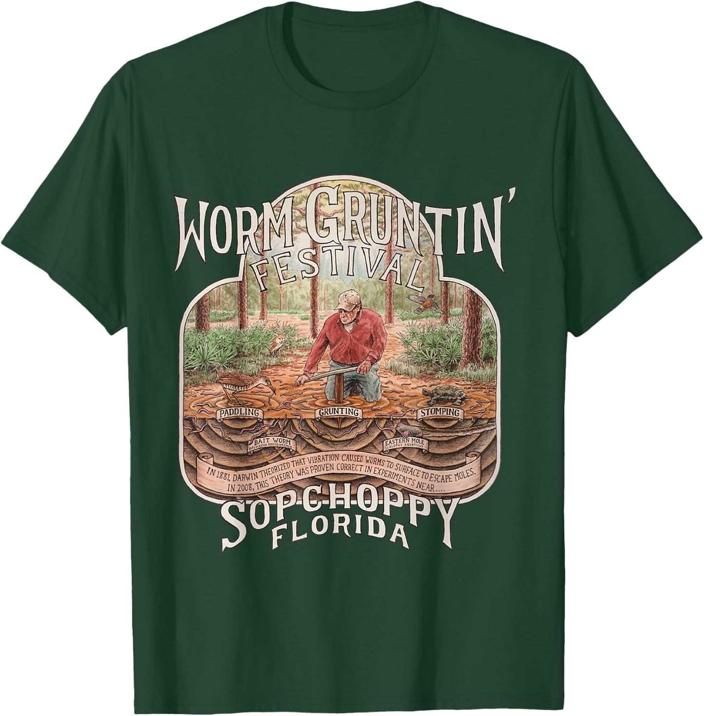 2011 Sopchoppy Worm Grunting Festival T-Shirt - T-Shirt | Forest