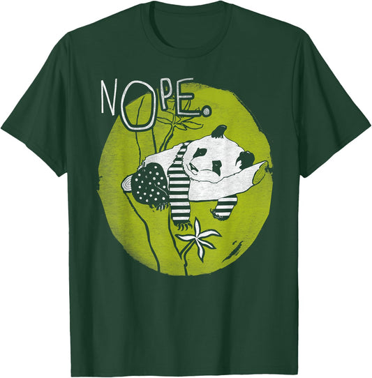 NOPE Not Today Lazy Tired Panda Bear Cute Funny Pet T-Shirt - T-Shirt | Forest