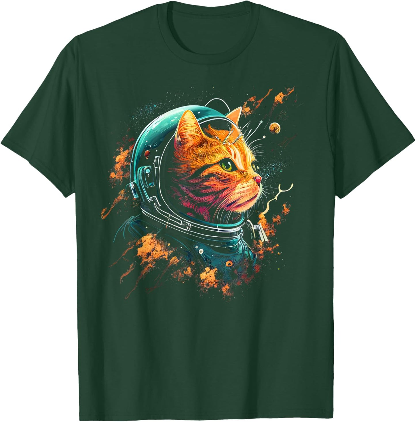 Astronaut Cat or Funny Space Cat on Galaxy Cat Lover Women Kids T-Shirt - T-Shirt | Forest