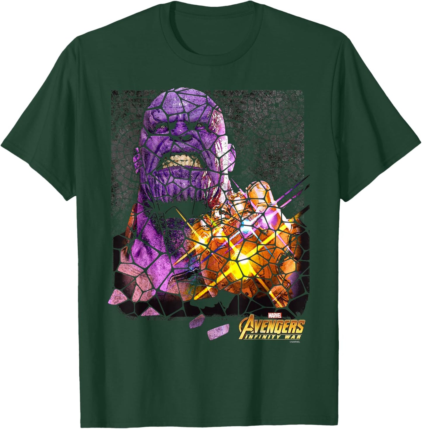 Marvel Infinity War Thanos Stained Glass Graphic T-Shirt - T-Shirt | Forest