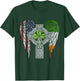 USA Flag Celtic Cross Irish American St Patrick's Day T-Shirt - T-Shirt | Forest