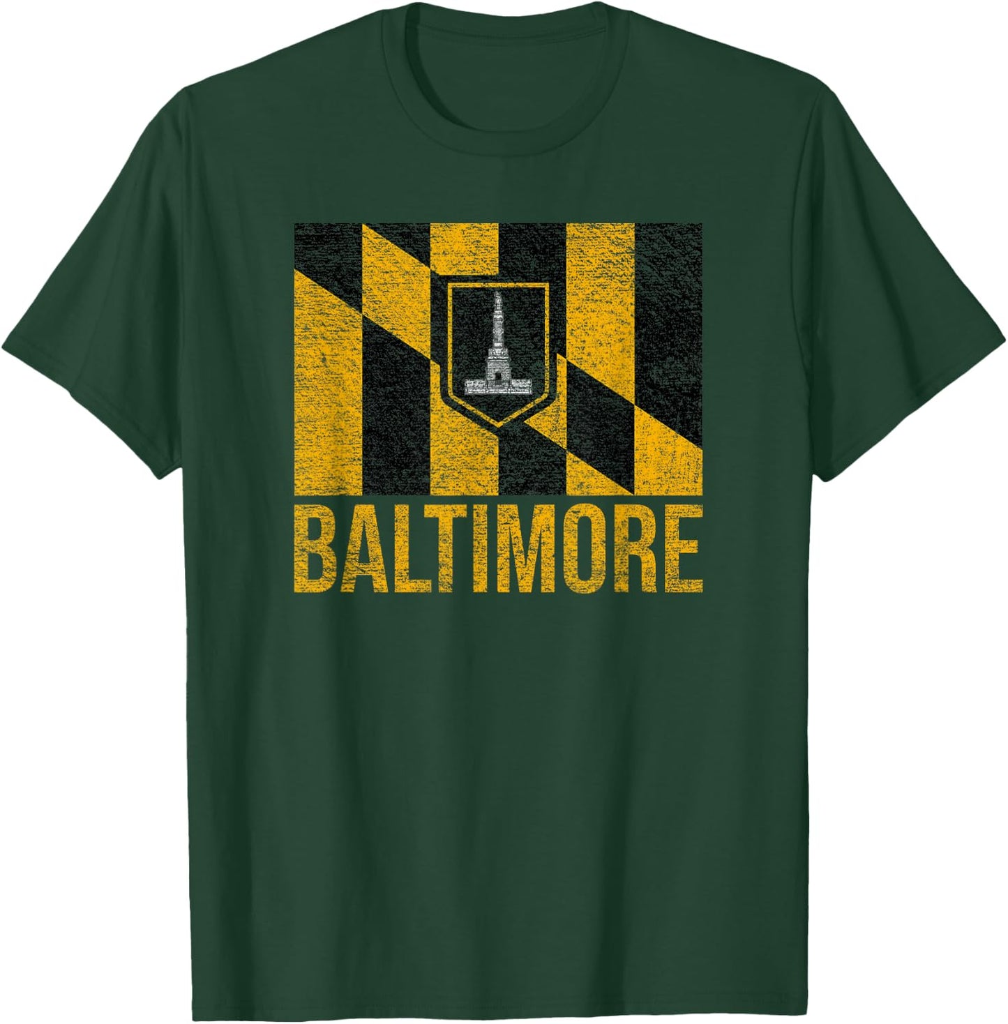 City Flag of Baltimore Maryland T-Shirt - T-Shirt | Forest