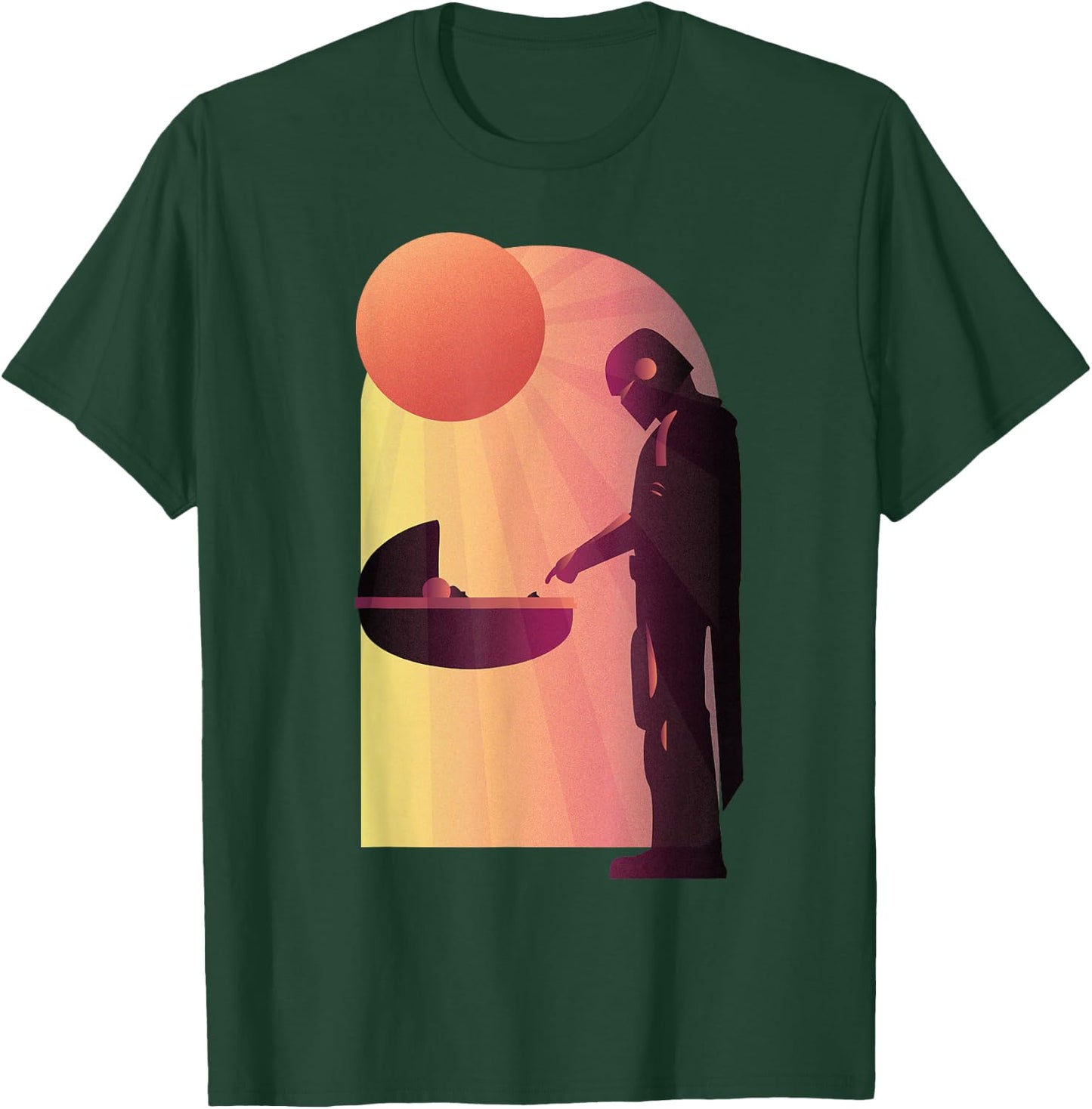 Star Wars The Mandalorian The Child Discovery Silhouette T-Shirt - T-Shirt | Forest