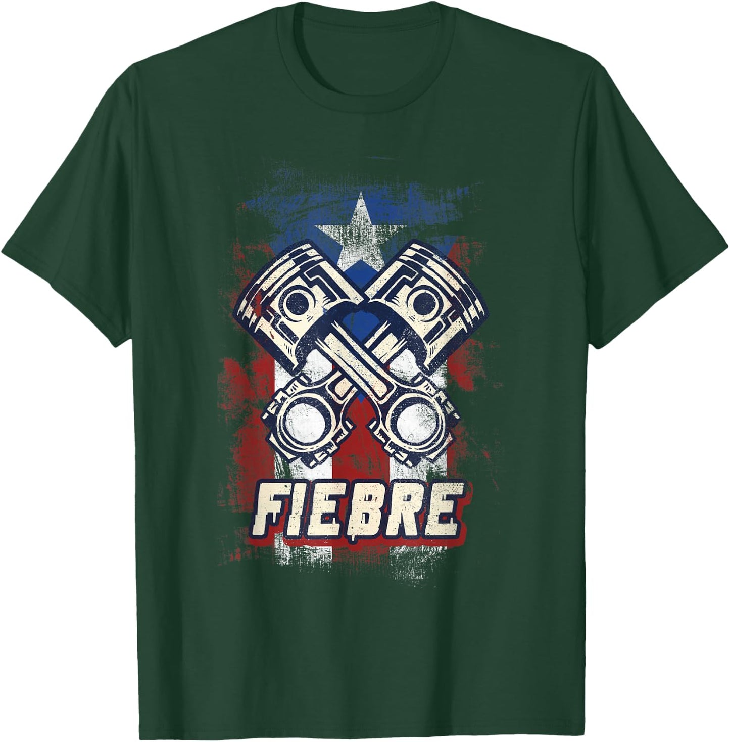 Puerto Rico Racing Flag Fiebre Race car Camisa Para Hombre T-Shirt - T-Shirt | Forest