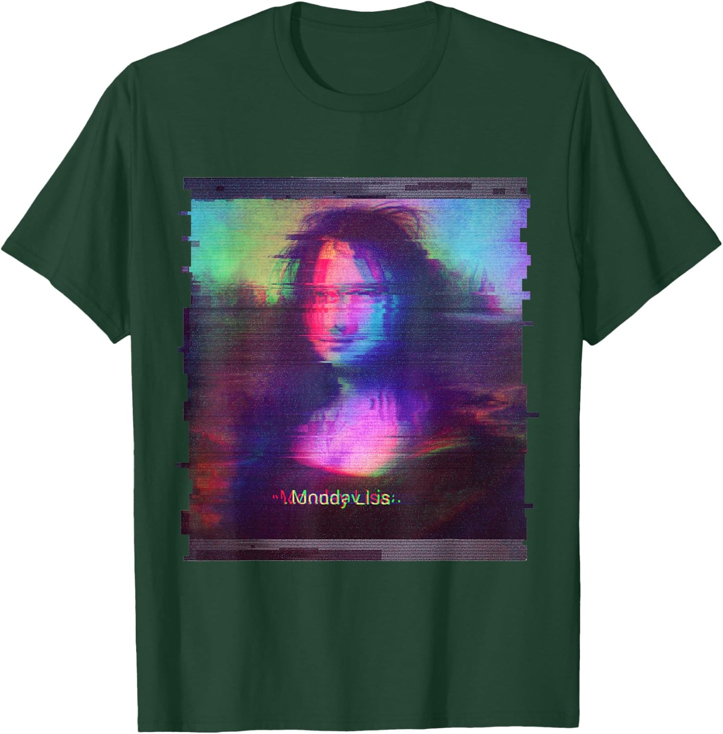 Trippy Glitch Aesthetic Vaporwave Monday Lisa Parody Art T-Shirt - T-Shirt | Forest
