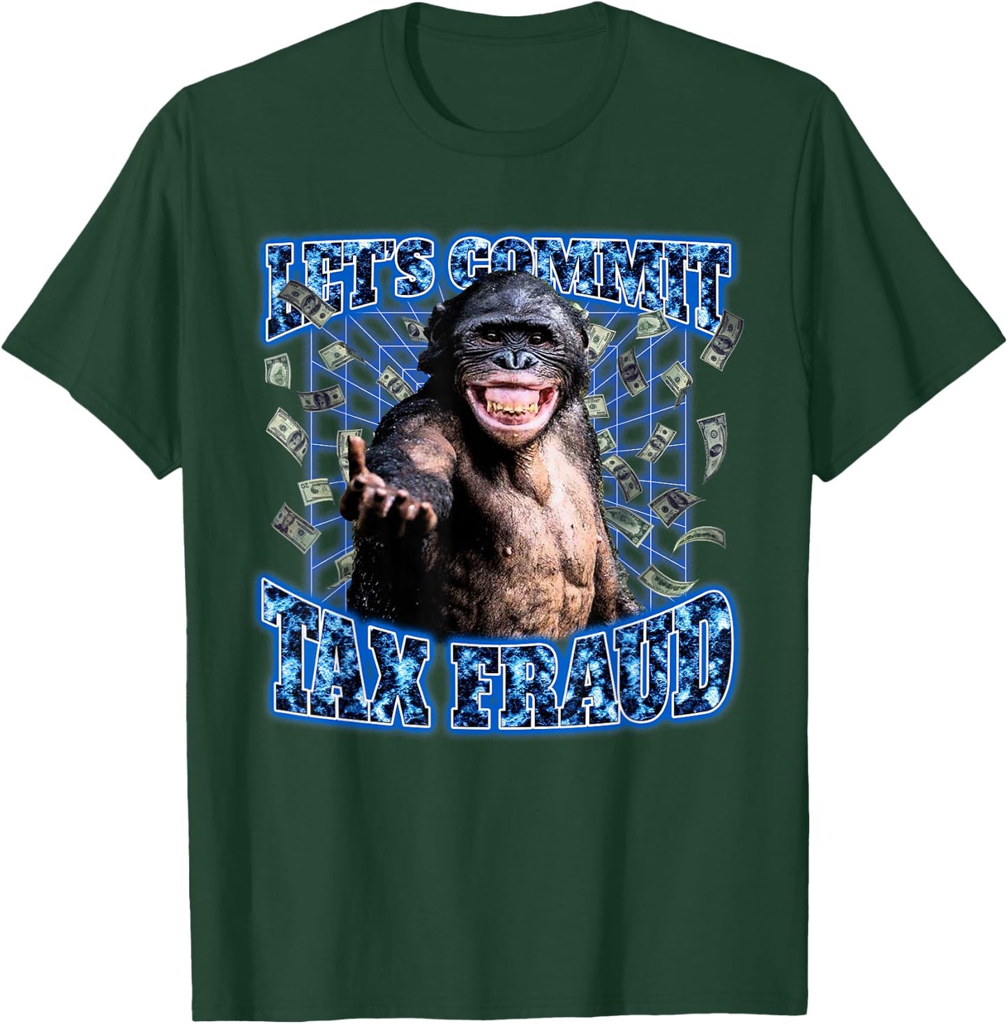 Let's Commit Tax Fraud Vintage Bootleg Rap 90s Monkey T-Shirt - T-Shirt | Forest