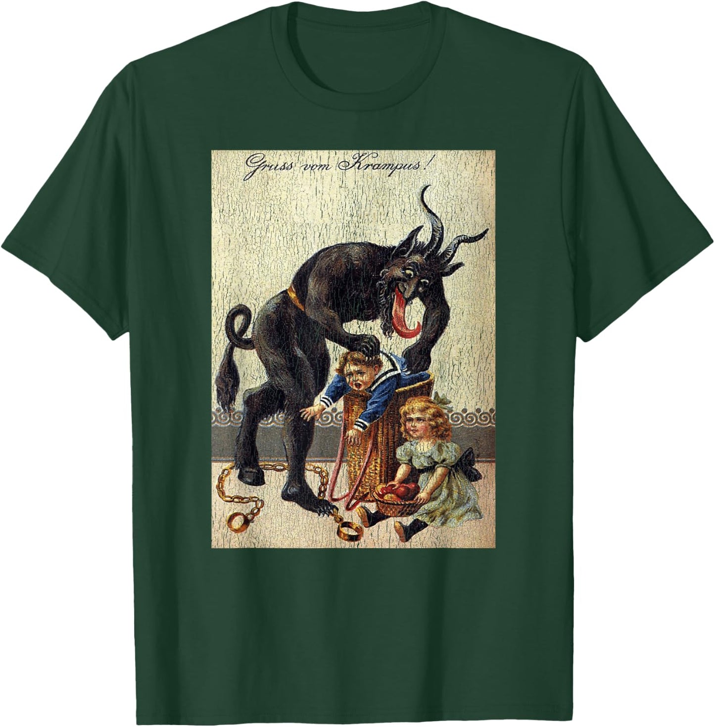 Gruss Vom Krampus Horror Christmas Art Creepy Evil Santa Fun T-Shirt - T-Shirt | Forest