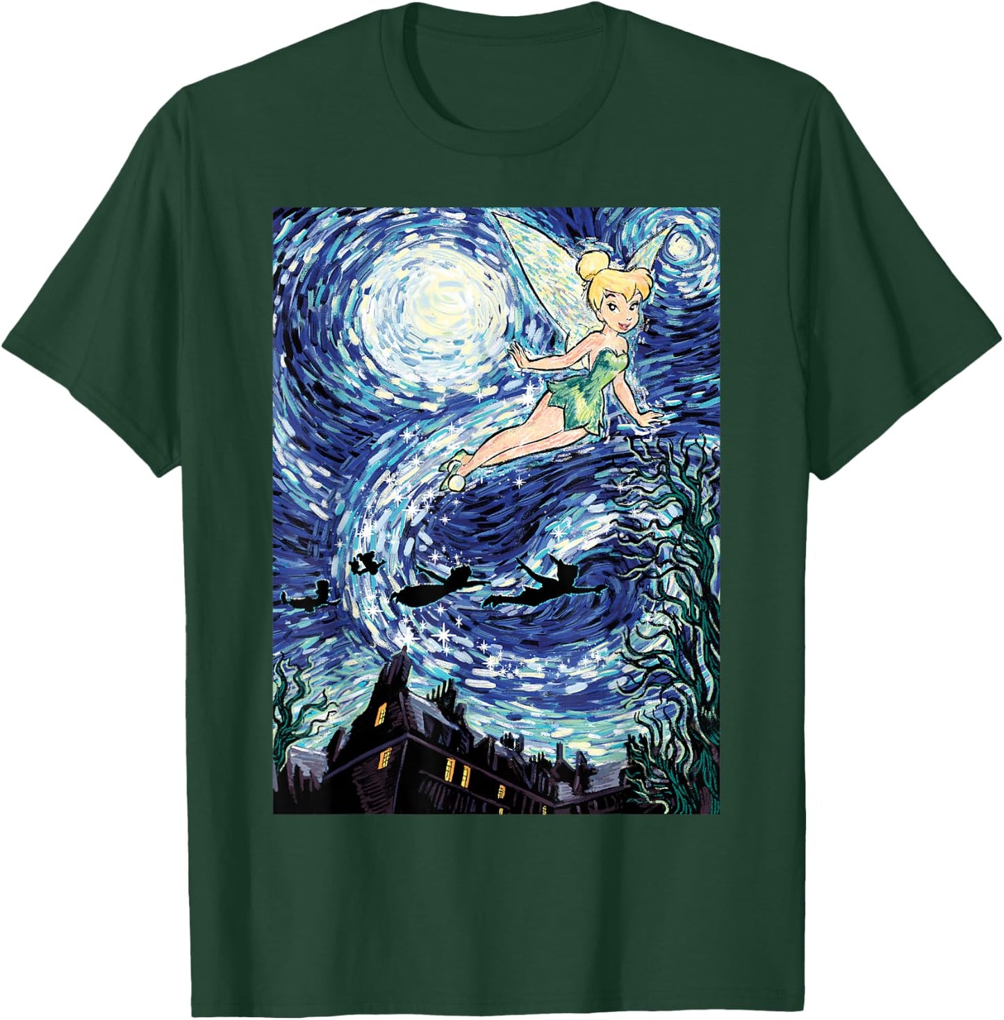 Disney Peter Pan Tinker Bell Starry Night Portrait T-Shirt - T-Shirt | Forest