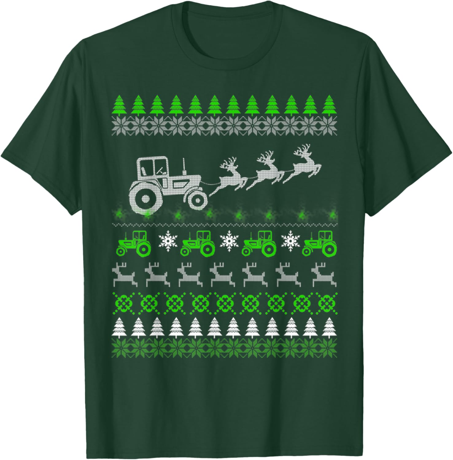 Funny Tractor Farmer Ugly Christmas Sweaters T-Shirt - T-Shirt | Forest