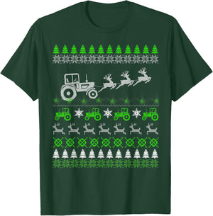 Funny Tractor Farmer Ugly Christmas Sweaters T-Shirt - T-Shirt | Forest