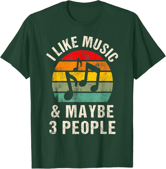 I like music and maybe 3 people men and women T-Shirt - T-Shirt | Forest