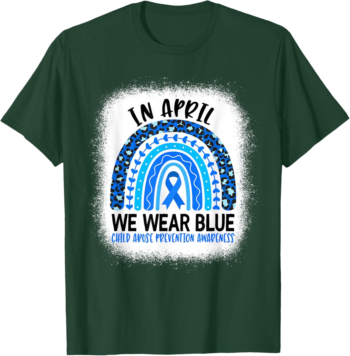 in April We Wear Blue - Child Abuse Prevention Awareness Small T-Shirt - T-Shirt | Forest