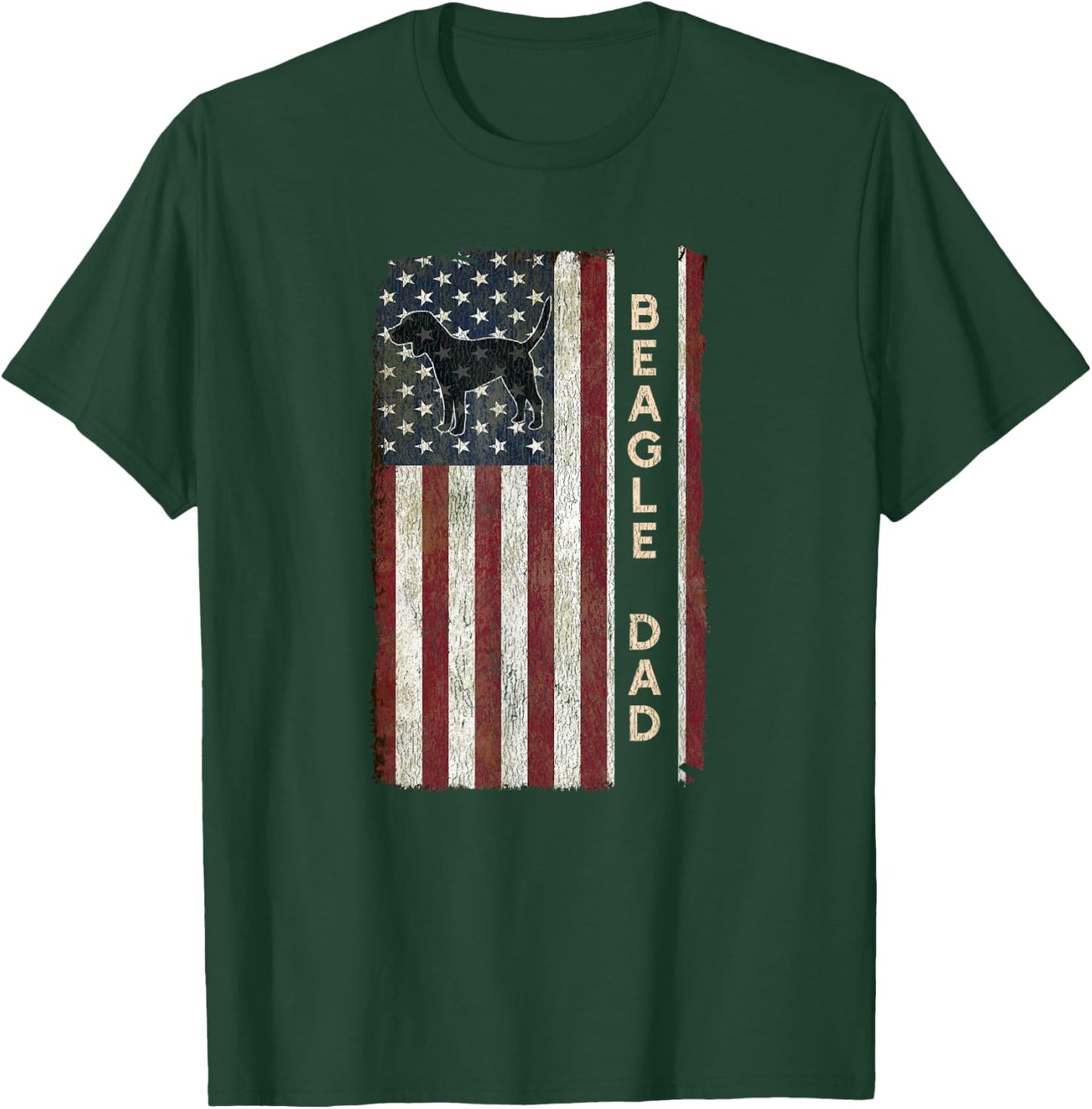 Beagle Dad Dog American Flag Fathers Day Gifts Men T-Shirt - T-Shirt | Forest