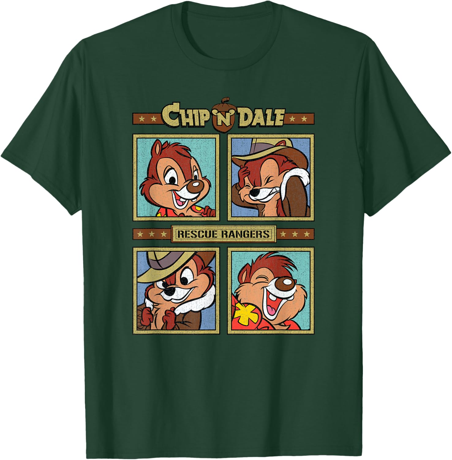 Chip 'N Dale Rescue Rangers - Rescue Rangers Squares T-Shirt - T-Shirt | Forest
