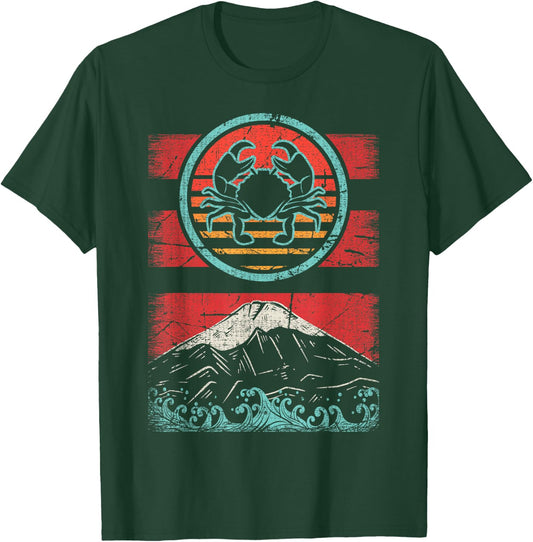 Crab Lover Crabbing Seafood Retro Vintage 80s Style T-Shirt - T-Shirt | Forest