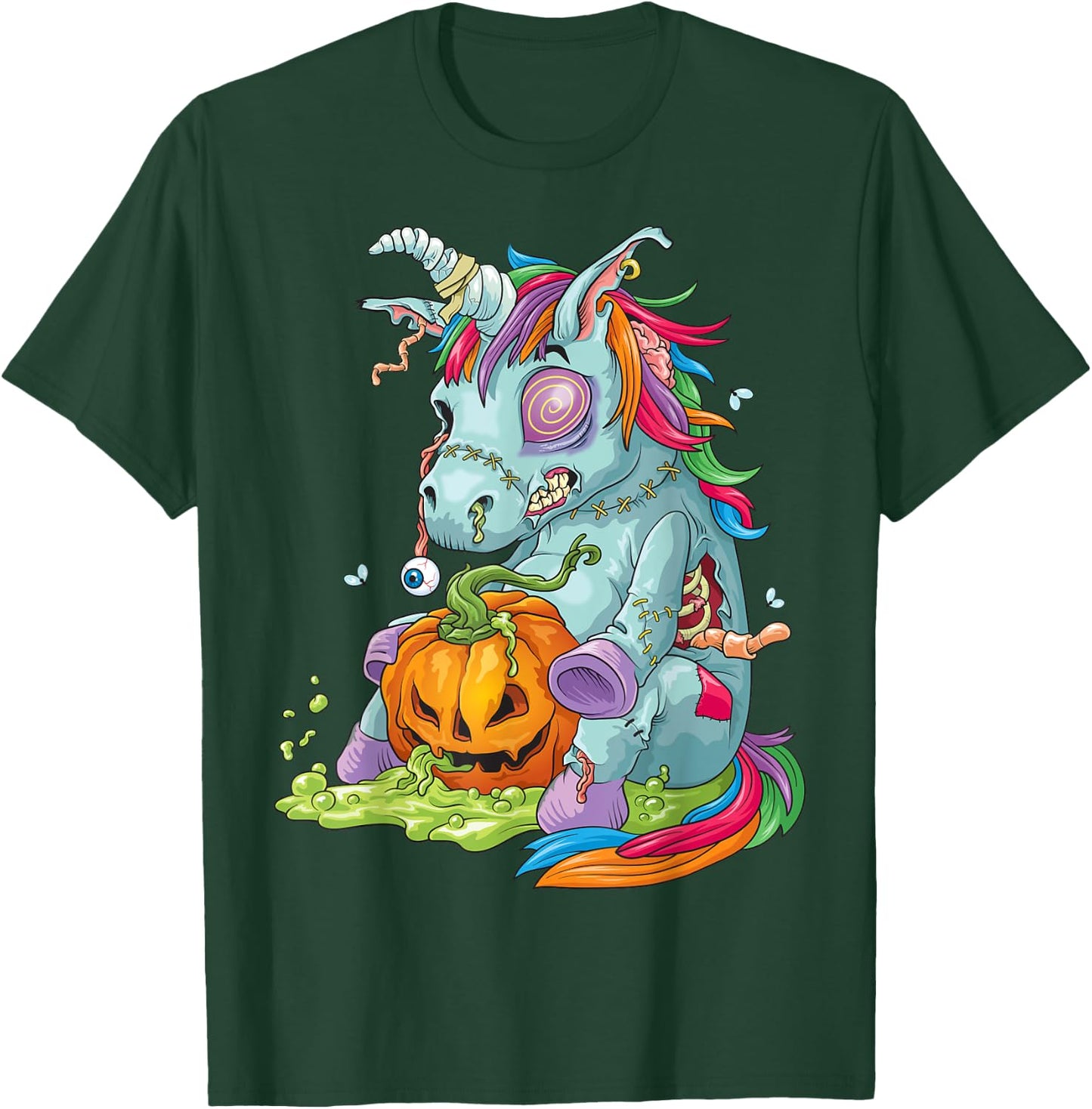 Zombie Unicorn Shirt - Undead Zombiecorn Halloween Costume T-Shirt - T-Shirt | Forest