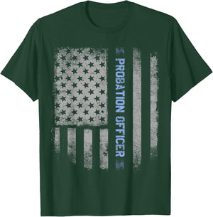 Probation Officer US Flag T-Shirt - T-Shirt | Forest