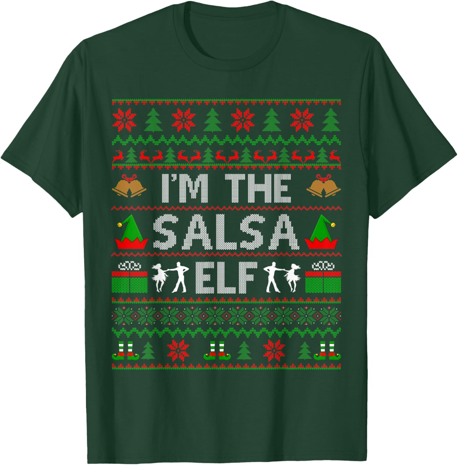 Family Matching Dancing Ugly Santa Salsa Dance Christmas T-Shirt - T-Shirt | Forest