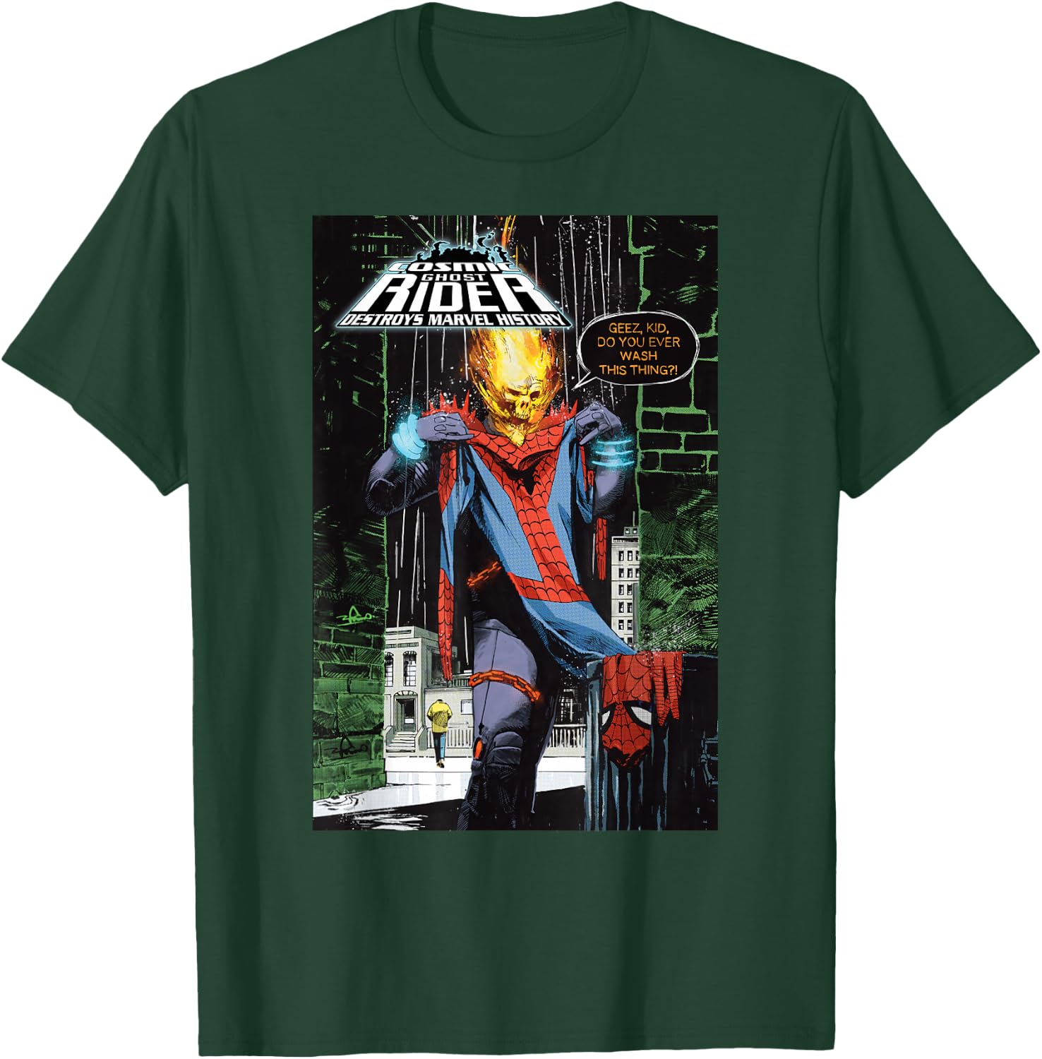 Marvel Ghost Rider Destroys Marvel History Comic Book Cover T-Shirt - T-Shirt | Forest