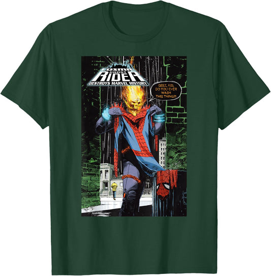 Marvel Ghost Rider Destroys Marvel History Comic Book Cover T-Shirt - T-Shirt | Forest