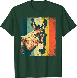 Funny Vintage Donkey Design Women Safari Mule Equine T-Shirt - T-Shirt | Forest