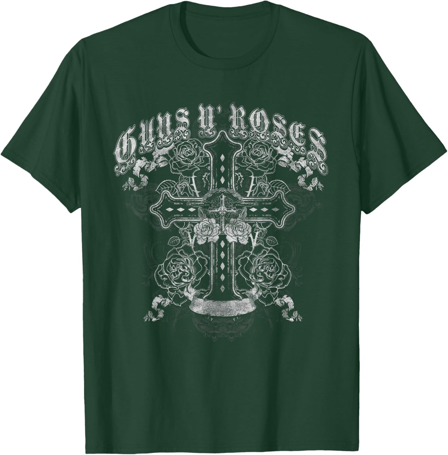 Guns N' Roses Official Vintage White Cross T-Shirt - T-Shirt | Forest