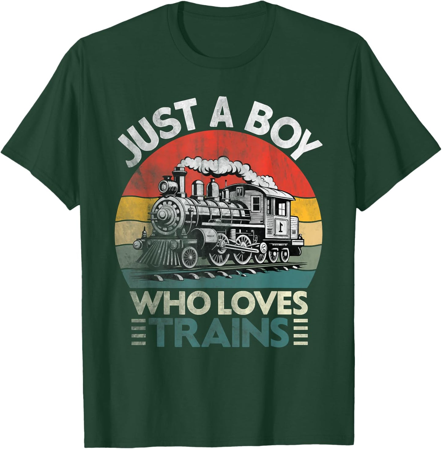 Kids Just A Boy Who Loves Trains Lover Toddler T-Shirt - T-Shirt | Forest