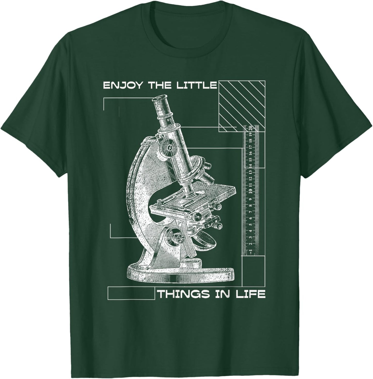 Funny Microscope Microbiologists Biology Lab Enjoy The Little Things In Life Microscope Microbiology -Adults Black T-Shirt - T-Shirt | Forest