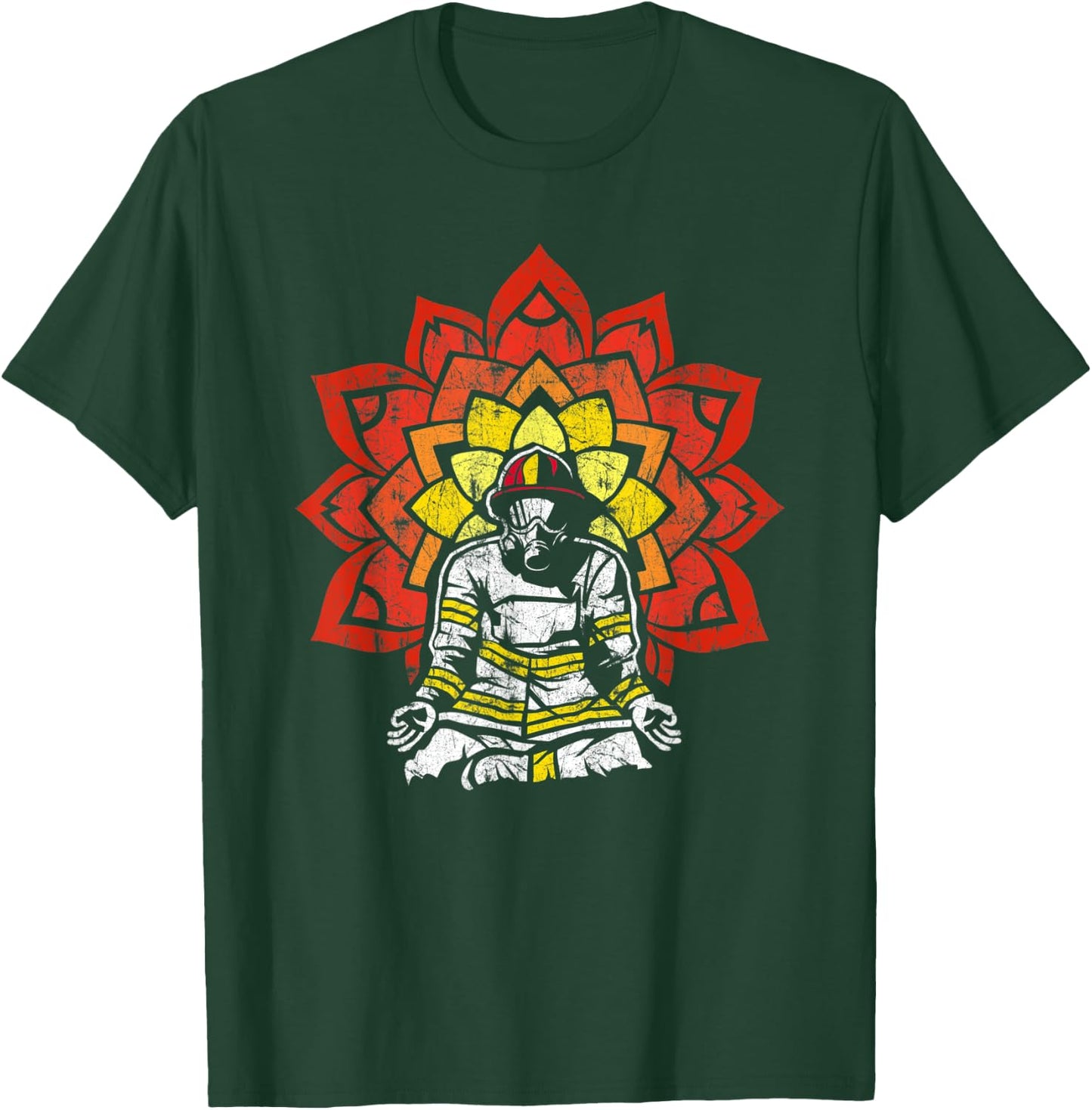 Firefighter Yoga for a Calm Down Firefighter T-Shirt - T-Shirt | Forest