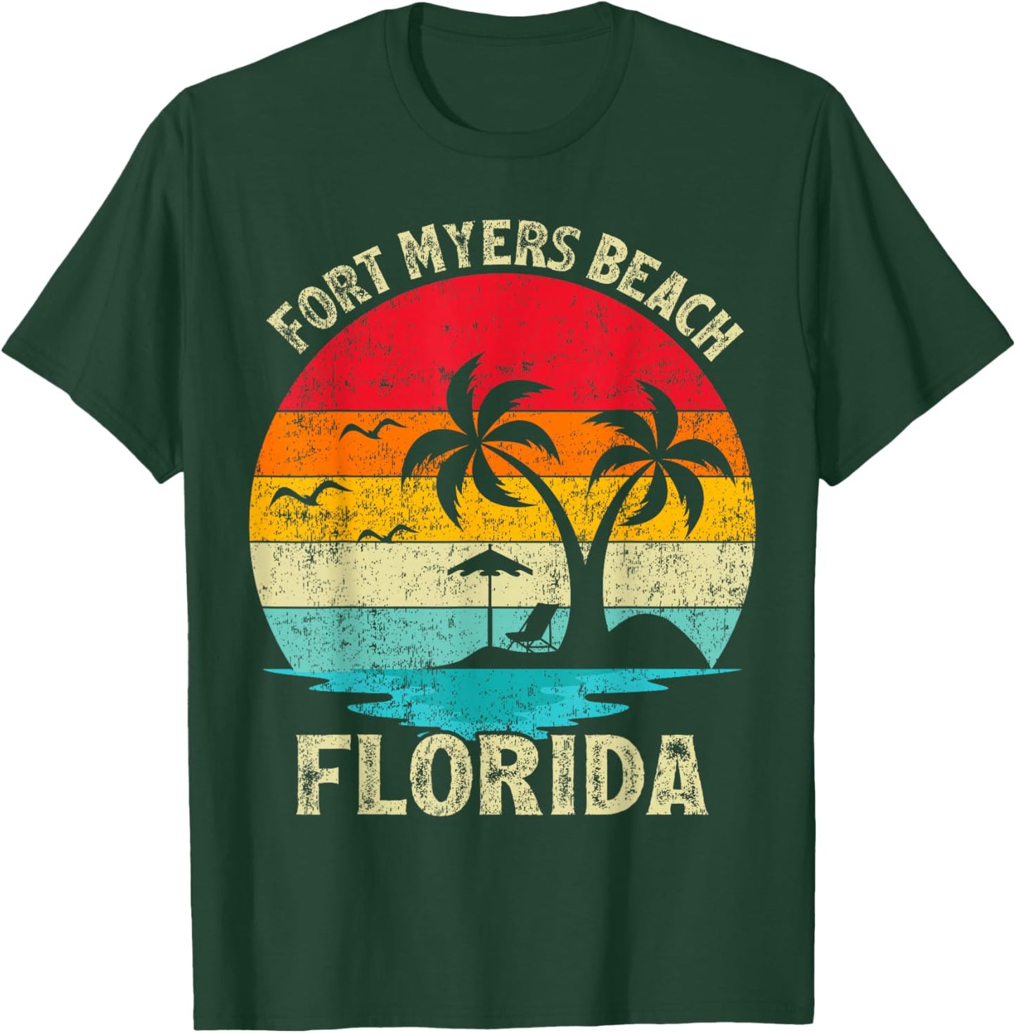 Family Vacation Vintage Retro Florida Fort Myers Beach T-Shirt - T-Shirt | Forest